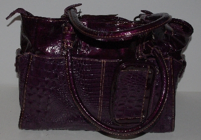 +MBA #3232-148   "Madi Claire "Scarlet" Croco Embossed Leather Double Handled Large Tote Bag With Matching Coin Purse"