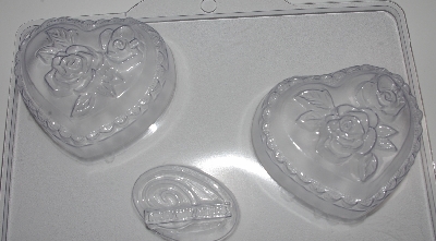 +MBA #3333-291   "Milky Way Molds Set Of 2 Rose 3 Bar Soap Molds"