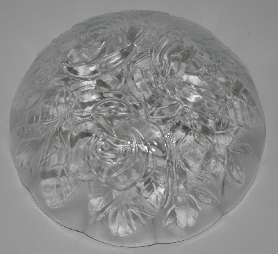 +MBA #3333-0006   "1980's Set Of 5  Pasari Glass Liva Rose Embossed  Soup Bowls"
