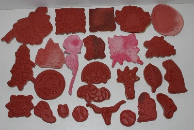 +MBA #3434-218    "Creations Unlimited 34 Piece Unmounted Rubber Stamps, Acrylic Blocks & Static Cling Set"