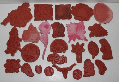 +MBA #3434-218    "Creations Unlimited 34 Piece Unmounted Rubber Stamps, Acrylic Blocks & Static Cling Set"