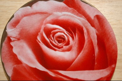 +MBA #4-130    "Set Of 4 Red Rose Desert Plates