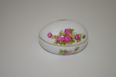 +MBA #10-248  Porceline Rose Egg Shaped Dish