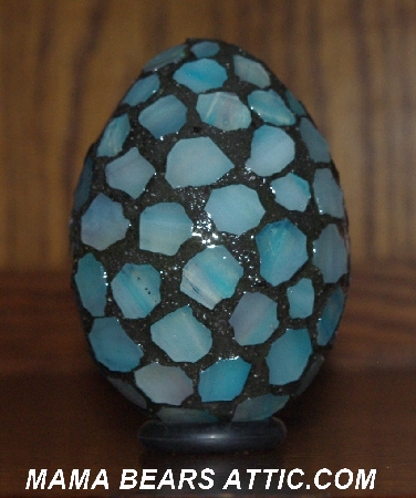 +MBA #5601-182  "Blue/Lavender Stained Glass Mosaic Egg"