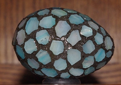 +MBA #5601-182  "Blue/Lavender Stained Glass Mosaic Egg"