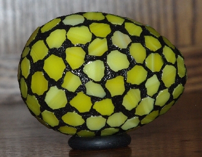 +MBA #5601-212  "Yellow Stained Glass Mosaic Egg"