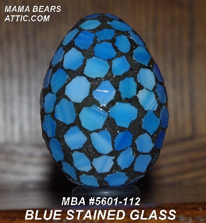 +MBA #5601-112  "Blue Stained Glass Mosaic Egg"