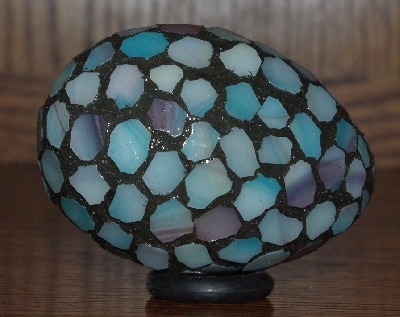 +MBA #5601-0053  "Sky Blue/Lavender Stained Glass Mosaic Egg"