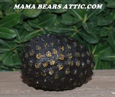 +MBA #5606-259  "Smoke Glass Bead Mosaic Egg With Stand"
