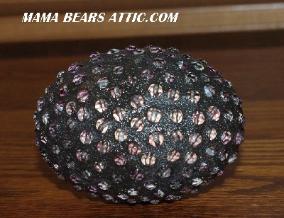 +MBA #5607-65  "Lavender Glass Bead Mosaic Egg With Stand"