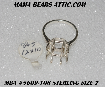 +MBA #5609-106  "Sterling Silver Emerald Cut Ring Setting"
