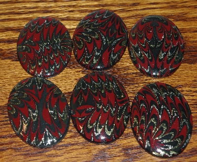 +MBA #5608-457  "Set Of (12) Fancy Purple,Red, Black & Glitter Acrylic Cabochon's"