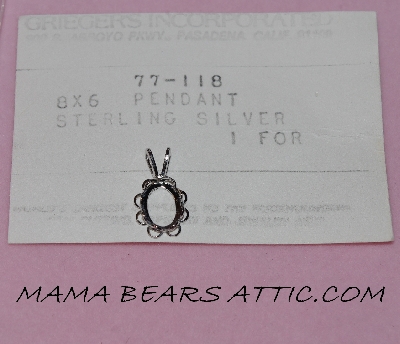 +MBA #5608-395   "1990's Griegers Set Of (4) 8x6 Sterling Pendant Settings"
