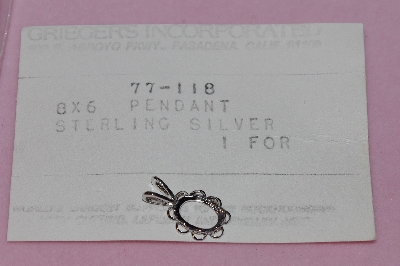 +MBA #5608-395   "1990's Griegers Set Of (4) 8x6 Sterling Pendant Settings"