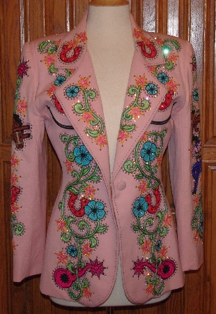 "SOLD"  MBAJ #0337  "Rickrageous Light Pink "Rodeo" Blazer"