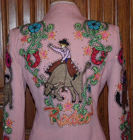 "SOLD"  MBAJ #0337  "Rickrageous Light Pink "Rodeo" Blazer"