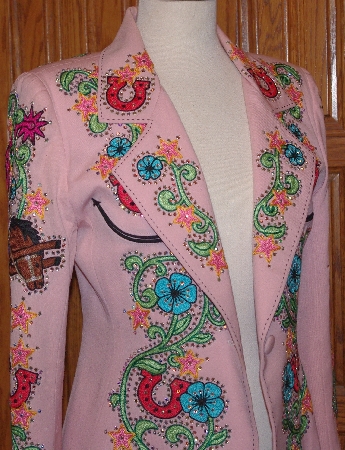 "SOLD"  MBAJ #0337  "Rickrageous Light Pink "Rodeo" Blazer"