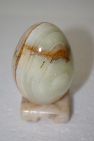 +MBA #11-141  Beautiful  Onyx High Polished Egg With Matching Stand