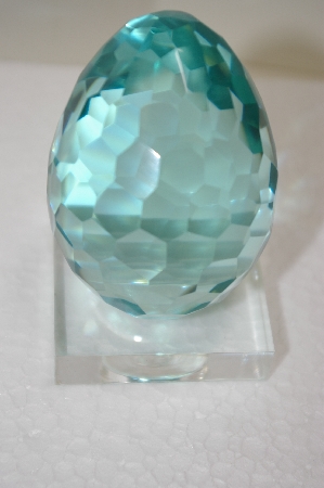 +MBA #11-322  Beautiful Sea Green Glass Hand Made Egg