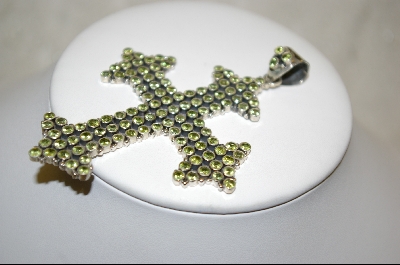 +MBA #PC  "Vintage Look Peridot Sterling Cross Pendant