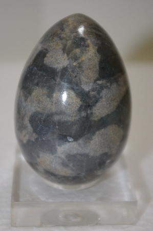 +MBA #11-373 Shades Of Grey Hand Cut & Polished Gemstone Egg