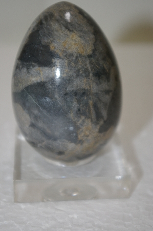 +MBA #11-373 Shades Of Grey Hand Cut & Polished Gemstone Egg