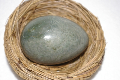 +MBA #11-324  Grey Gemstone Hand Cut & Polished Large Egg