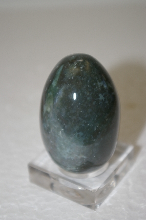 +MBA #12-061  Grey Gemstone Hand Cut & Polished Egg