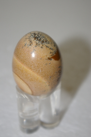 +MBA #12-222  Brown & Tan Hand Cut & Polished Gemstone Egg