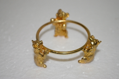 +MBA #12-252    1980's Gold Plated 3 Bear Egg Holder