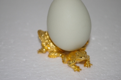 +MBA #12-175 Set Of 2 Large Gold Plated Frog Egg Holders