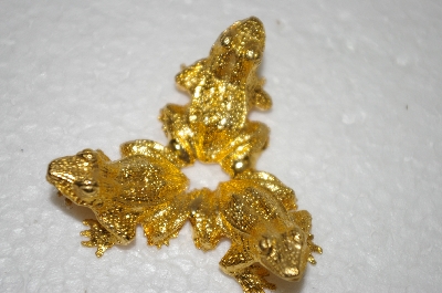 +MBA #12-175 Set Of 2 Large Gold Plated Frog Egg Holders