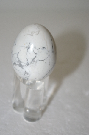 +MBA  #12-236  White Howlite Hand Cut & Polished Egg