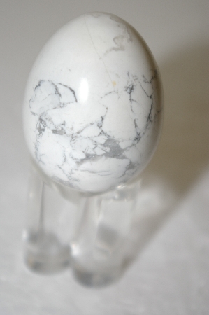+MBA  #12-236  White Howlite Hand Cut & Polished Egg