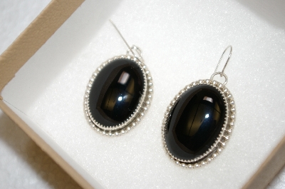 +MBA #16-332  Artist Signed "MKM" Black Onyx Earrings