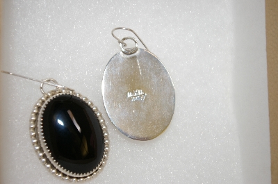 +MBA #16-332  Artist Signed "MKM" Black Onyx Earrings