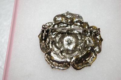 +MBA #16-500  Pink Crystal Rose Brooch