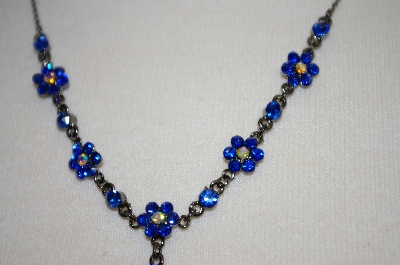 +MBA #16-420  Blue Crystal Necklace