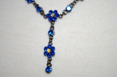 +MBA #16-420  Blue Crystal Necklace