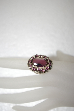 +MBA #17-683  Fancy Amethyst & Marasite Sterling Ring