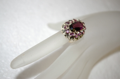+MBA #17-683  Fancy Amethyst & Marasite Sterling Ring