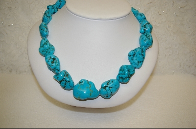 +MBA #BH   Large Dyed African Howlite Nugget Necklace