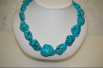 +MBA #BH   Large Dyed African Howlite Nugget Necklace