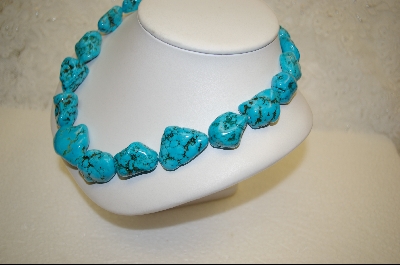 +MBA #BH   Large Dyed African Howlite Nugget Necklace