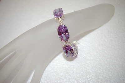 +MBA #17-378  Large Oval Cut Lavender CZ Bracelet