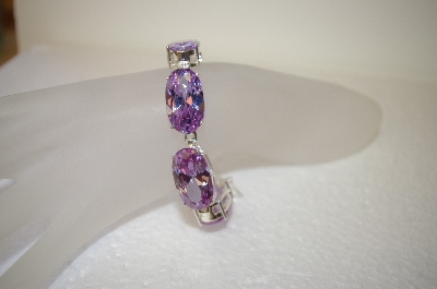 +MBA #17-378  Large Oval Cut Lavender CZ Bracelet