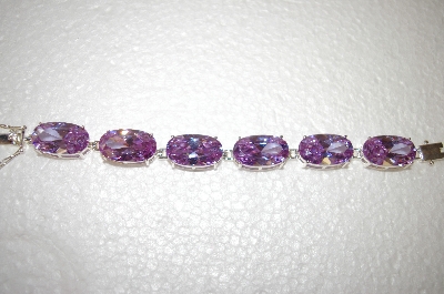 +MBA #17-378  Large Oval Cut Lavender CZ Bracelet