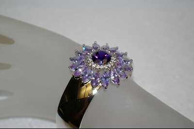 +  Charles Winston Lavender CZ Flower Cuff Bracelet