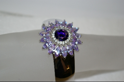 +  Charles Winston Lavender CZ Flower Cuff Bracelet