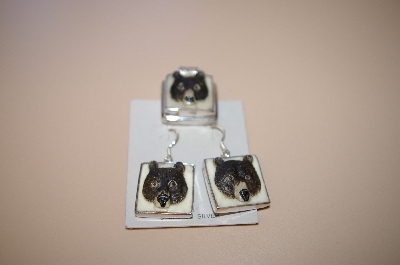 +MBA #17-025  Artist Signed Hand Carved & Painted Black Bear Set